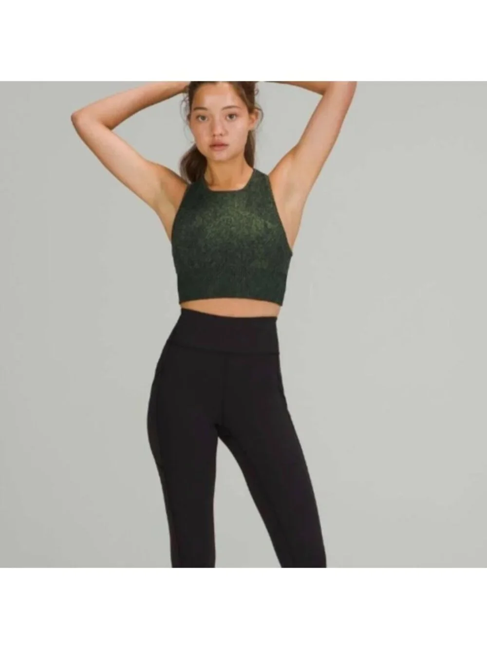 Lululemon Ebb to Train Bra *Medium Support, C/D Cup Mix Rainforest Green